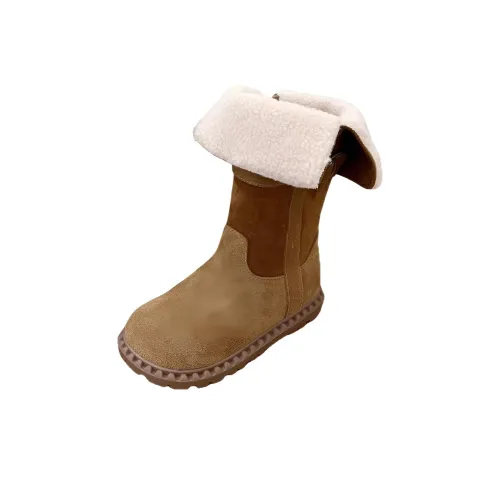 RINDU Детские кожаные сапоги коричневого цвета KIDS