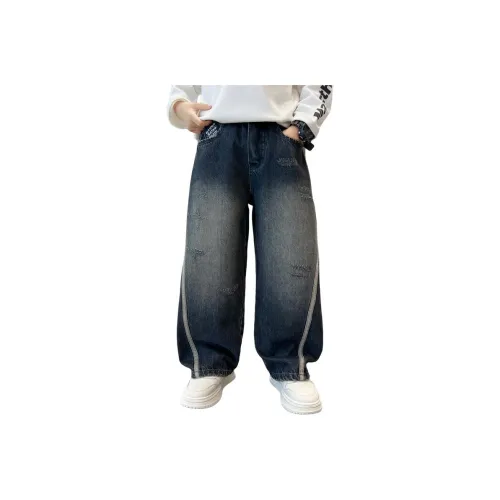 YALU Синий Серый С флисовой подкладкой ZYT5816 Школьные Джинсы