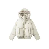 Экрю [Утепленный большой меховой воротник]