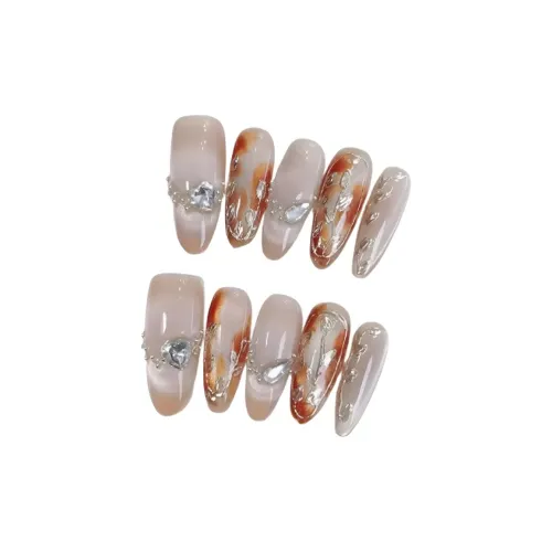 OEING False Nail Овальный Коричневый Смужка