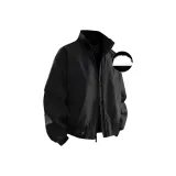 Черный хлопковый пуховик утеплённый термический