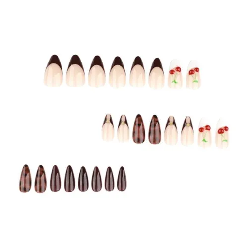 OEING False Nail Миндально-розовый Коричневый Jump Цвет Милый