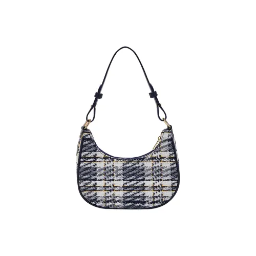 JANE KLAIN Твидовая сумка через плечо в клетку стандартная женская синяя