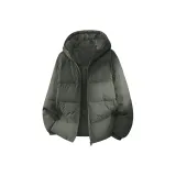 [90 Duck Down Thermal Water-Repellent] Армейский зеленый (Аутентичный Синий Серый Маленький Логотип Логотип на груди)