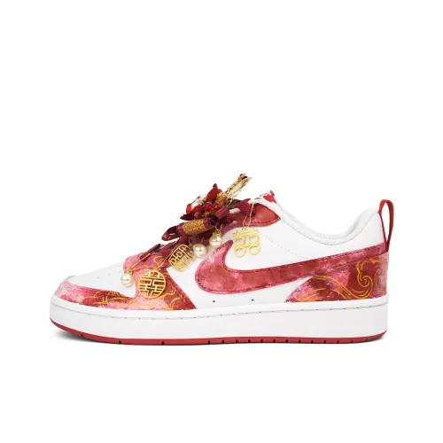 Nike Court Borough 2 Wedding Обувь Низкий Топ Скейтборд Кроссовки Женские Золото Красный
