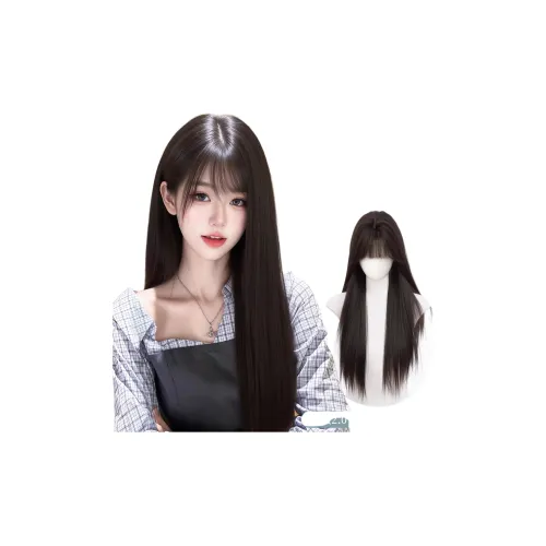 GLUNA Корейский стиль Европейский и Американский Черный длинный Прямые волосы Женская парик Другой