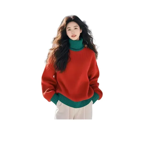 XIANGTIANE Красный зеленый Женский трикотаж