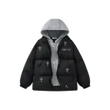 Чёрный с серым капюшоном