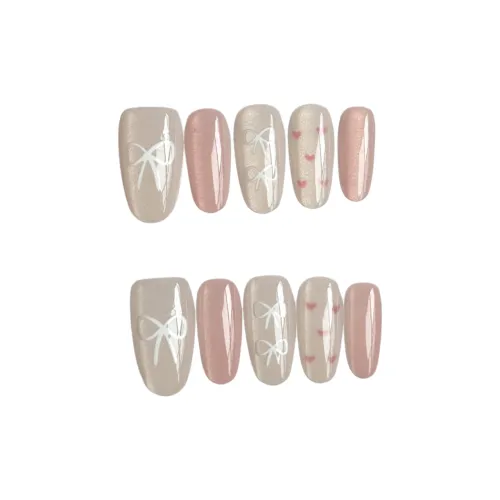 OEING False Nail Oval Розовый Серебряный Jump Color Cute