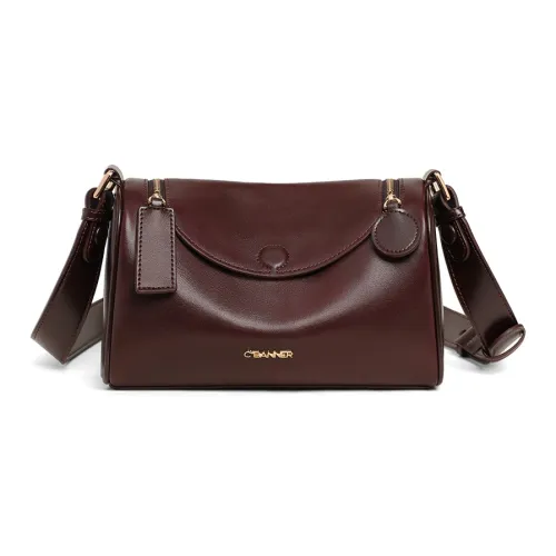 C°BANNER Коровья кожа с синтетической кожей сумка через плечо стандартная женская винно-кофейный