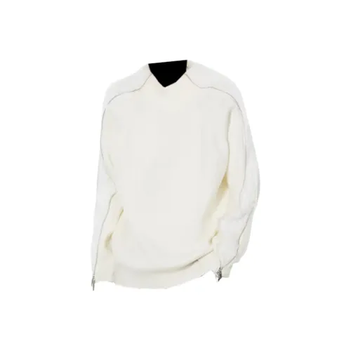 SNEIKLAU Белый [Двойная головка металл молнии] Унисекс Трикотаж