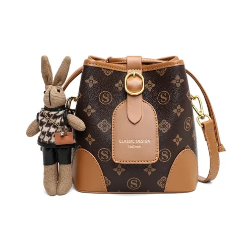 COMELY Сумка через плечо из синтетической кожи стандартная женская кофейного цвета