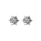 Серьги-гвоздики с шестиконечной звездой, белый циркон (1 пара)