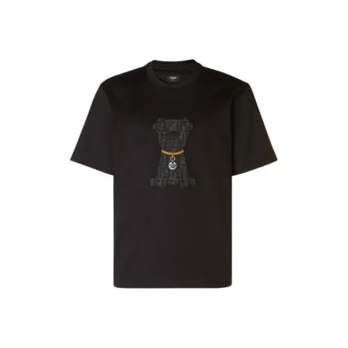 FENDI Мужские черные T-рубашки