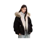 Черный хлопковый пуховик