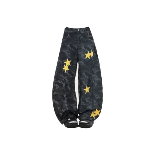 W7H1 Камуфляж Унисекс Джинсы