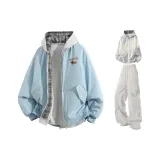 Синий+Белый Фотиния Серый Свитшот+Светло-Серые Штаны