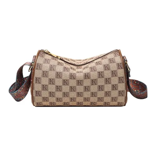 AOKANG Сумка из ПВХ Синтетической Кожи Сумка через плечо Цилиндрическая Сумка Сумка Boston Женская