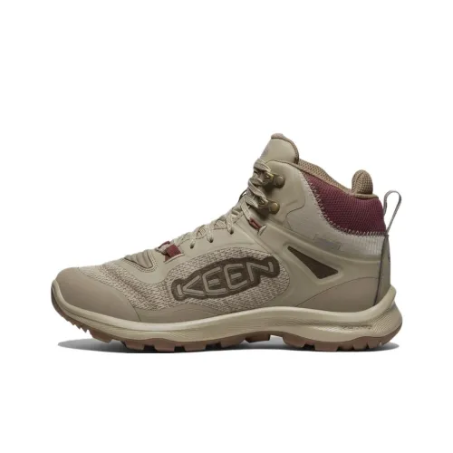KEEN TERRADORA FLEX MID WP Устойчивый к истиранию Дышащий Высокий Верх Походная обувь Женская Тауповая