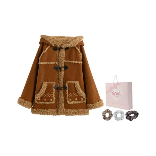 SNBL Коричневый Женские Бархатные Куртки