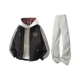 Чёрные + Светло-серые штаны