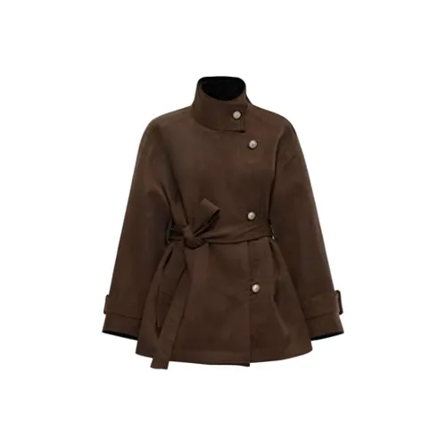 IUNOP Кофейно-коричневый Женский Пальто