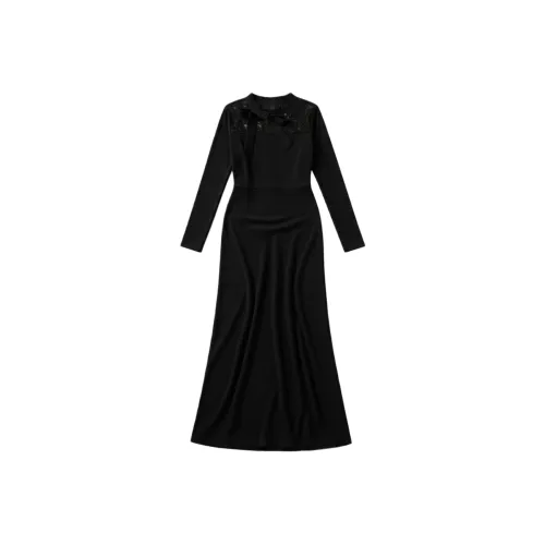 ONEPASS Длинное платье с длинными рукавами женское