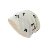 Бабочка, узор, шапка-бини, белый