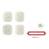 Кремовая рыбка DIY, 4 шт, пряжа + ткань, вязаные инструменты