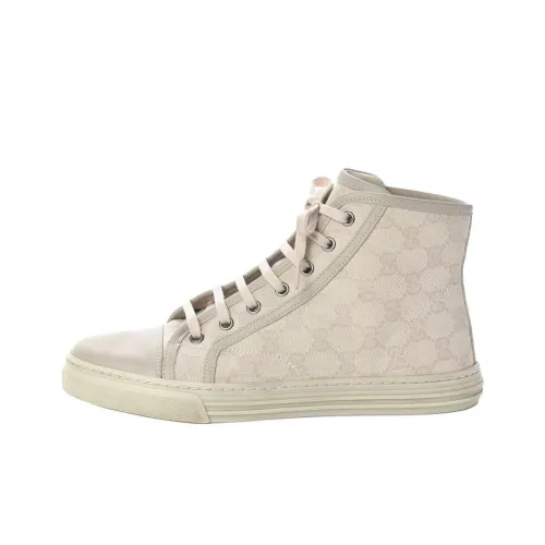 GUCCI Monogram High Top Shoes Женские Белые Потертый Стиль