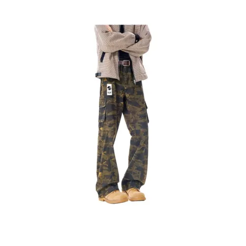 GY.VG Камуфляж с флисовой подкладкой унисекс повседневные штаны