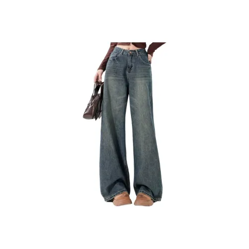 BAOMIKA Винтажные синие унисекс джинсы