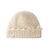 Однотонная рваная шляпа [Экрю]