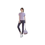 Фиолетовый комплект из двух предметов (фиолетовые штаны) с короткими рукавами