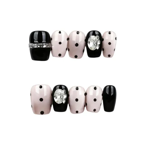 Suiyiie Little STEP Waltz False Nail Butterfly Polka Dot Cat Eye Short LADDER Pink Girlish Jump Color Cute