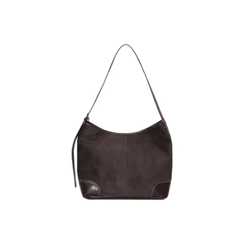 URBAN REVIVO Сумка через плечо из искусственной кожи большая женская темно-красный коричневый