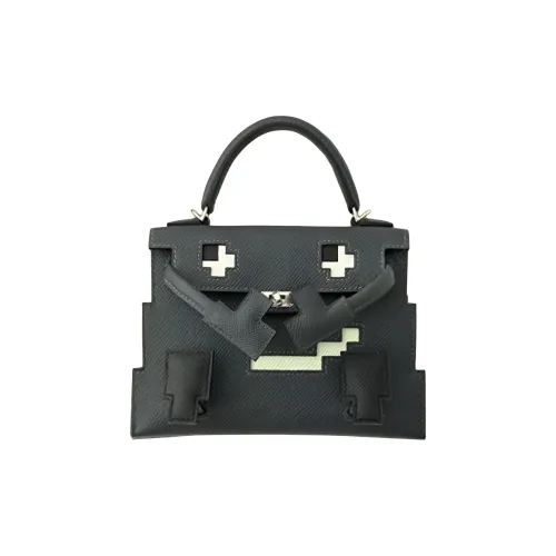 HERMES Kelly Doll Эпсомская кожа Сумка через плечо Женская Туманный серый