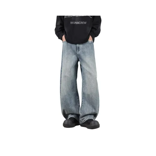 WUHA CREW Светлый Винтаж Синий Унисекс Джинсы