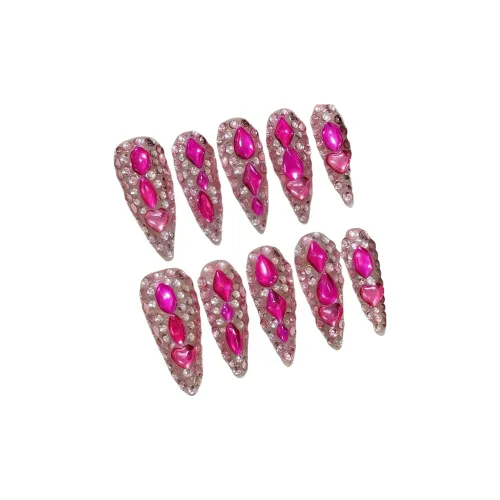 Yun Yue Joe Многоцветный Full Стразы Western False Nail Длинный Дракон Фрукт Однотонный Блестящий