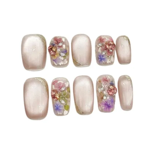 Yun Yue Joe Цветочный Melody В Splendid Вышивка False Nail Короткий LADDER Весна Smudge Новый китайский стиль 15mm