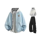 Синий + Белый Серый Свитшот + Черные Штаны