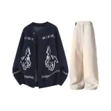 Темно-синий + Абрикос (Кофейный, с флисовой подкладкой)