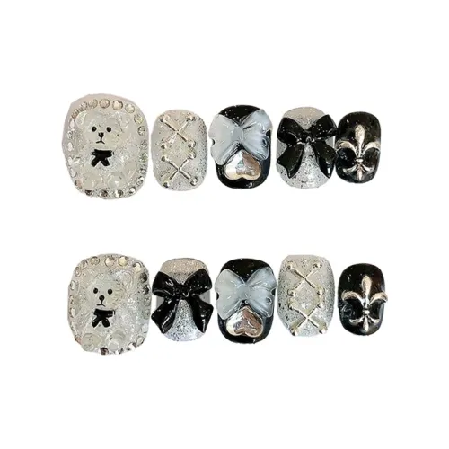 OEING False Nail Короткий Квадратный And Круглый Белый Черный Jump Цвет Кошачий глаз