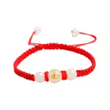 Светящийся в темноте браслет с бусинами "Змея" - красная нить