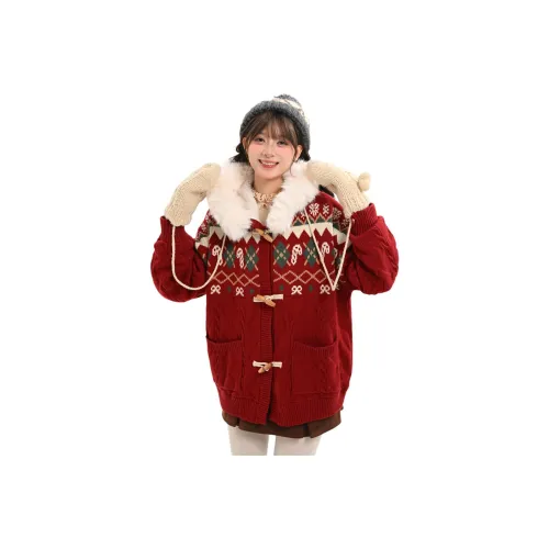 SNBL Red Women's Sweaters SNBL Красный Женские Свитера