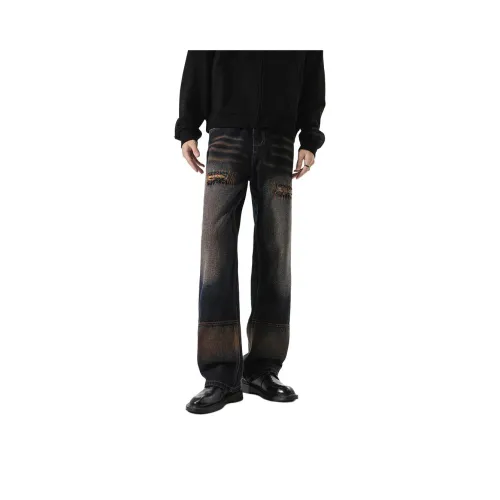 ZENGZHI Джинсы Свободный крой Прямой крой Унисекс