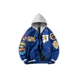 Синий, хлопок, с капюшоном