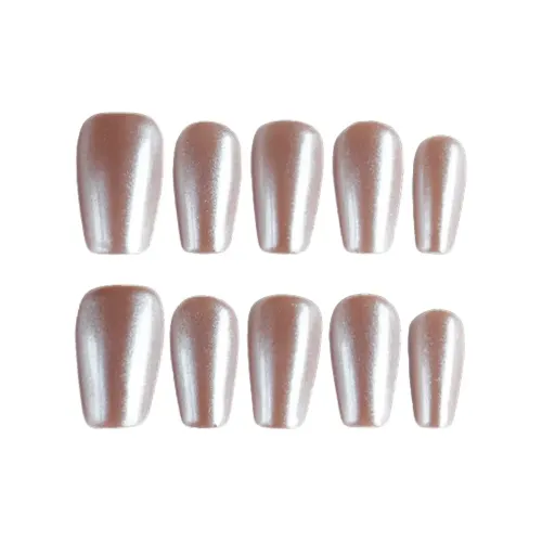 FANZE Glass Beads Cat Eye False Nail Средний LADDER Серебряный Однотонный Кошачий глаз 25мм