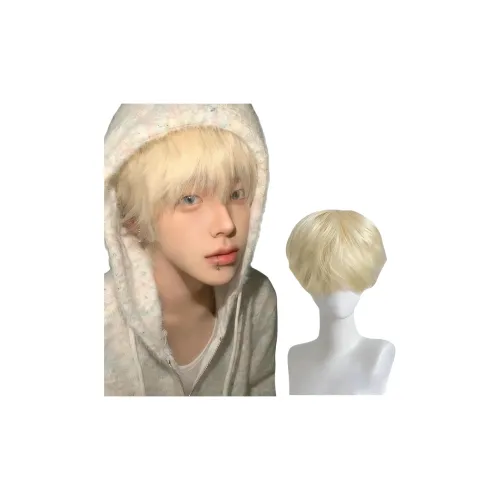 GLUNA Белый золотой дифференциальный наждачная бумага крышка мужской парик японский стиль Zhengtai молоко собака