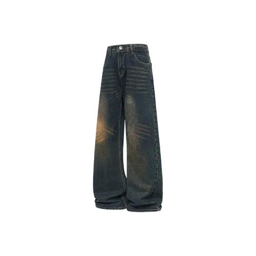 ICVBL Винтажные синие унисекс джинсы